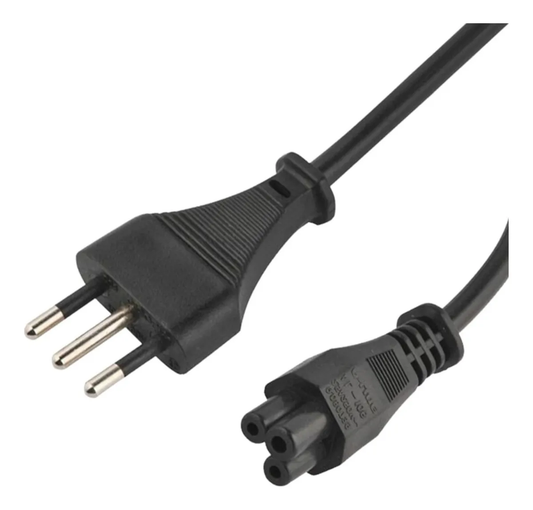 Cable Fuente Poder Tipo Trebol Pc Cargador 1.5 Mts Color Negro