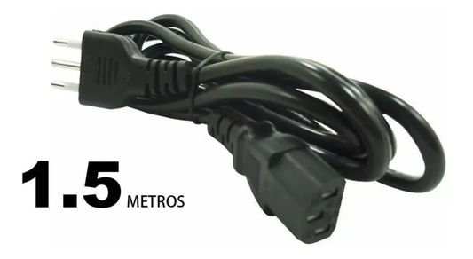 Cable de Poder para PC | Impresoras | 1.5Mts | Negro